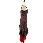 Weissmans Dance Costume Asymmetric Salsa Flamenco Dress Womens L Black Red