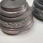 2 Vintage Victorian Style Aluminum Powder Puff Trinket Music Box Working Tested