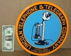 Lincoln - Telephone Telegraph Gas Station Phone Booth- Old Round Sign -dated  96