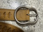 Vintage 90 s Brown Leather Belt From Fossil With Silver Buckle Euc