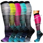 5pairs Compression Socks S m-l xl Stocking Knee High Graduated Support Women Men