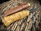 Ahti Vaara Puukko Bushcraft Knife Curly Birch 80crv2 Carbon  compare W  Helle 