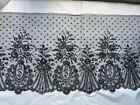 Remarkable French Antique Chantilly Lace Silk Edging -floral Design 440cm By37cm