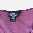 2000s Harley-davidson Burgundy Ribbed Tank Top Studded Rhinestone Logo Y2k
