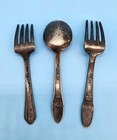 Vtg 1847 Rogers Bros  Silver Baby Spoon   Fork First Love Hallmark I S   Bonus