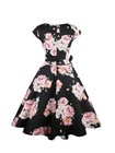 Pukavt Women s 1950 Boatneck Cap Sleeve Vintage Swing Cocktail Party Dress With