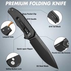 4 5  Folding Pocket Knife D2 Steel Blades Button Lock Pocket Clip Tactical Knife