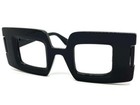 Oversized Retro Funky Square Large Black Lensless Eye Glasses Frame Only No Lens