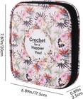 Wanshui Crochet Hook Case portable Zipper Storage Organizer Bag Pink Flower 