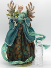 Vintage Christmas Angel Tree Topper 19  Large Ornate Gold Wings Halo Victorian