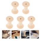  5 Pcs Wooden Spool Empty Sewing Spools Embroidery Thread Winding