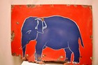 Vintage Elephant Esso Oil Kerosene Sign Board Porcelain Enamel Advertising Rare 
