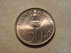 1973 India Coin 50 Paise F a o    Nice  Bu Coin  Grow More Food  