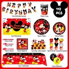 Mickey Mouse Party Supplies 112 Pcs Party Decorations Tableware Balloons Plates