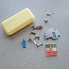 Vtg Singer Accessories Sewing Machine Case Needles Throat Plate Mid Century