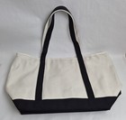 Ebay Branded Large Canvas Tote Bag With Zipper Embroidered Logo Cotton New