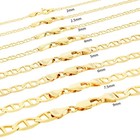 14k Yellow Gold Solid 2mm-7 5mm Mariner Anchor Flat Link Chain Necklace 16 - 30 