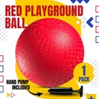 8 5-inch Red Playground Ball With Hand Pump For Kickball   Dodgeball