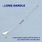 Briout Bar Spoon Cocktail Mixing Stirrers  2pcs  12 -drop Shape-2pcs  Silver