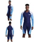 Mens Bathing Suit Boating Swimwear Stretchy Swimsuit Long Sleeve Triathlon Suit