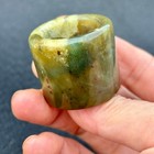 Chinese Natural Jade Carved Exquisite Thumb Ring Collection Jewelry Art