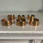 Vintage Brass   Copper Two Tone Napkin Rings Set Of 6 Some Patina Farmhouse