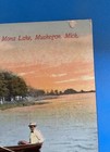 Muskegon Michigan Postcard Lot Boating On Mona Lake   County Courthouse    