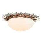Vintage Sunburst Flush Mount Light Traditional Ceiling Lamp White Glass Shade