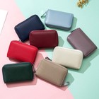 Rfid Women Mens Small Real Leather Wallet Coins Card Holder Zip Multi-card Purse