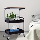 Three-layer Rolling Cart  Multi-functional Metal Storage Rack  Snack Rack