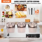 Vevor Commercial Soup Warmer Soup Station With 3 7 4qt Pot Soup Kettle Warmer