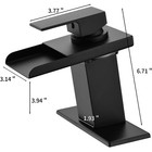 Led Waterfall Bathroom Sink Faucet Vanity Basin One Hole Matte Black Mixer Tap