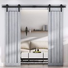 8 Ft Double Door Sliding Barn Door Hardware Track Kit basic J Pulley heavy Du   
