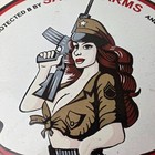 Vintage Savage Arms Porcelain Sign - 2nd Amendment Warning Gun Protect Firearms
