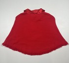 Strawberry Shortcake Sweater Poncho Girls Large 7 8 Red Fringe Knit Cartoon 00s