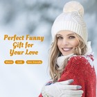 Womens Winter Warm Knit Beanie Hat Touchscreen Gloves Long Neck Scarf Set With F
