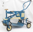 Vintage Taylor Tot Metal And Wood Baby Stroller Walker Blue   White   Rw