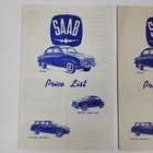 Lot Of 2 Vintage 1965 Saab Dealer Price List Brochures Sedan  Monte Carlo 850