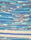 Afghan New Handmade Crochet 42 x 62  Multi Color Blues white Throw Blanket