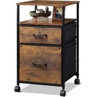 Rolling File Cabinet Office Storage W  Open Shelves   Drawer Organizer New