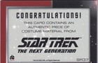 Star Trek Connections Relic Card Sr37 Miles O brien   2  gold 