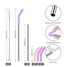 Jinrich Set Of 3 Stainless Steel 40 Straight Straw  Light Pink  Purple