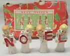 1950 s Noel Angels Candle Holder Set Porcelain Figurines In Box Commodore Japan