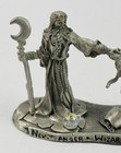 Vtg 1991 Gallo Fine Pewter Wizard Figurine Never Anger A Wizard Crystal Blue Gem
