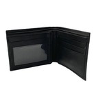 Bifold Black Leather Wallet - Rfid Card Holder  Id Slot   Money Pocket