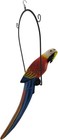 25  Wood Red Parrot Hanging Perch Carving Painting Head Art African Tropical