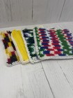 Set Of 4 Handmade Crochet Dishcloths Washcloths Colorful Cotton Kitchen