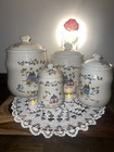 International Heartland Cottage Canister Set 4pc W lids Country Kitchen Decor