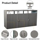 Garbage Bin Shed Stores 3 Trash Cans Metal Outdoor Bin Shed For Garbage Storage