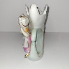 Vtg Ceramic Victorian Lady Figurine Bud Vase Hand Painted 6 